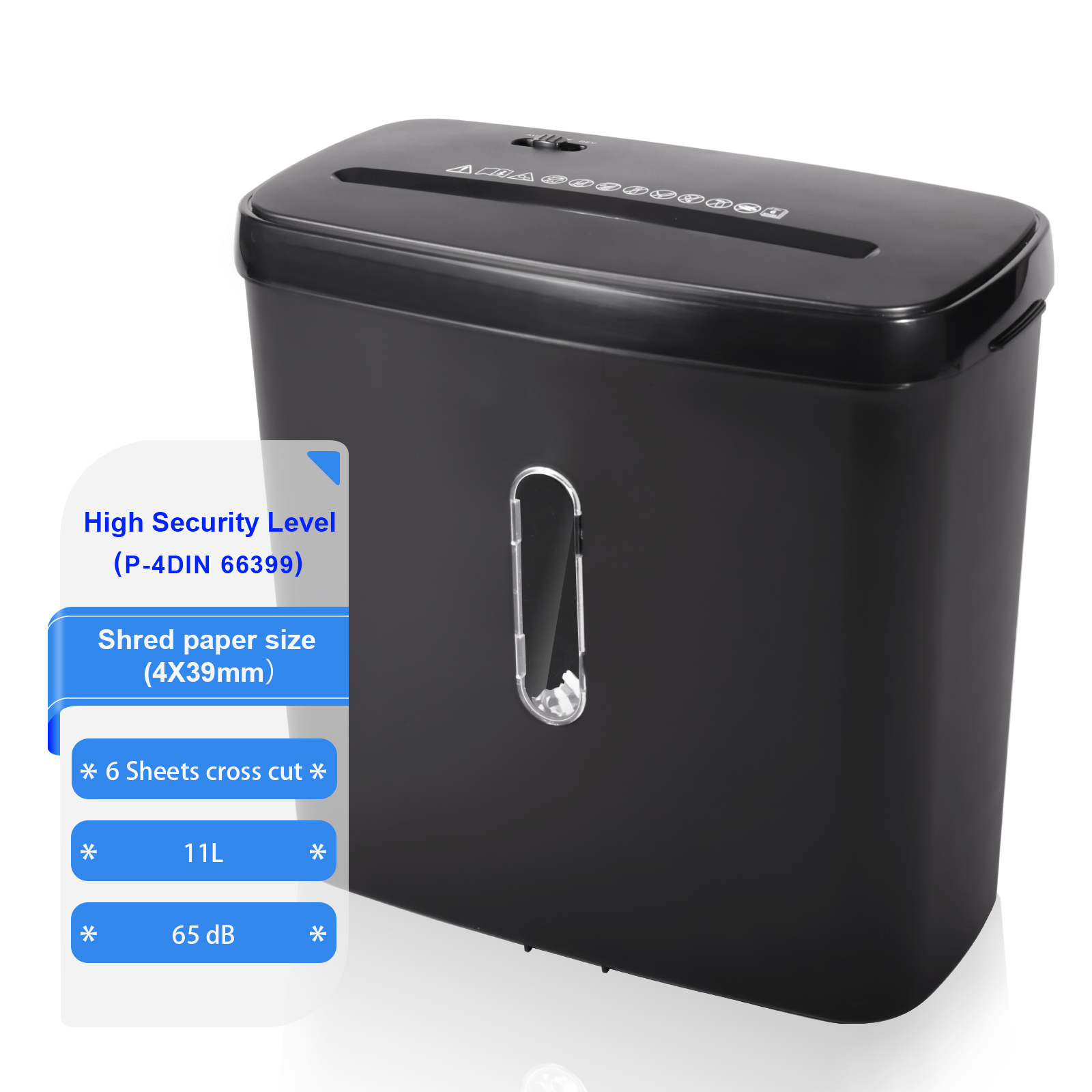 Confidentiality Protection Cross Cut Paper Shredder For Home Use 11Liter