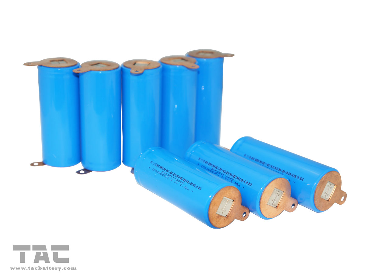 Rechargeable IFR26650 3.2V LiFePO4 Battery 2350mAh With Tabs For Back Up Power