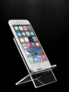 China Tabletop Plexiglass Phone Holder Transparent Acrylic Cell Phone Display Stand on sale