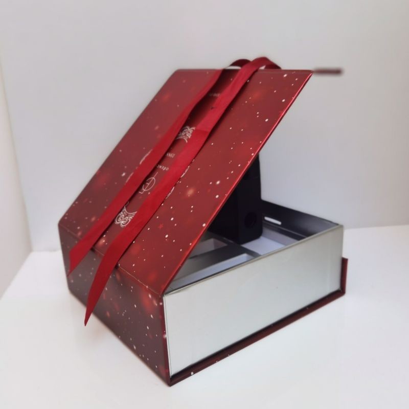 FSC UV Printing Paper Box For Gift Packaging With EVA Insert For Holiday Party, Box with Ribbon