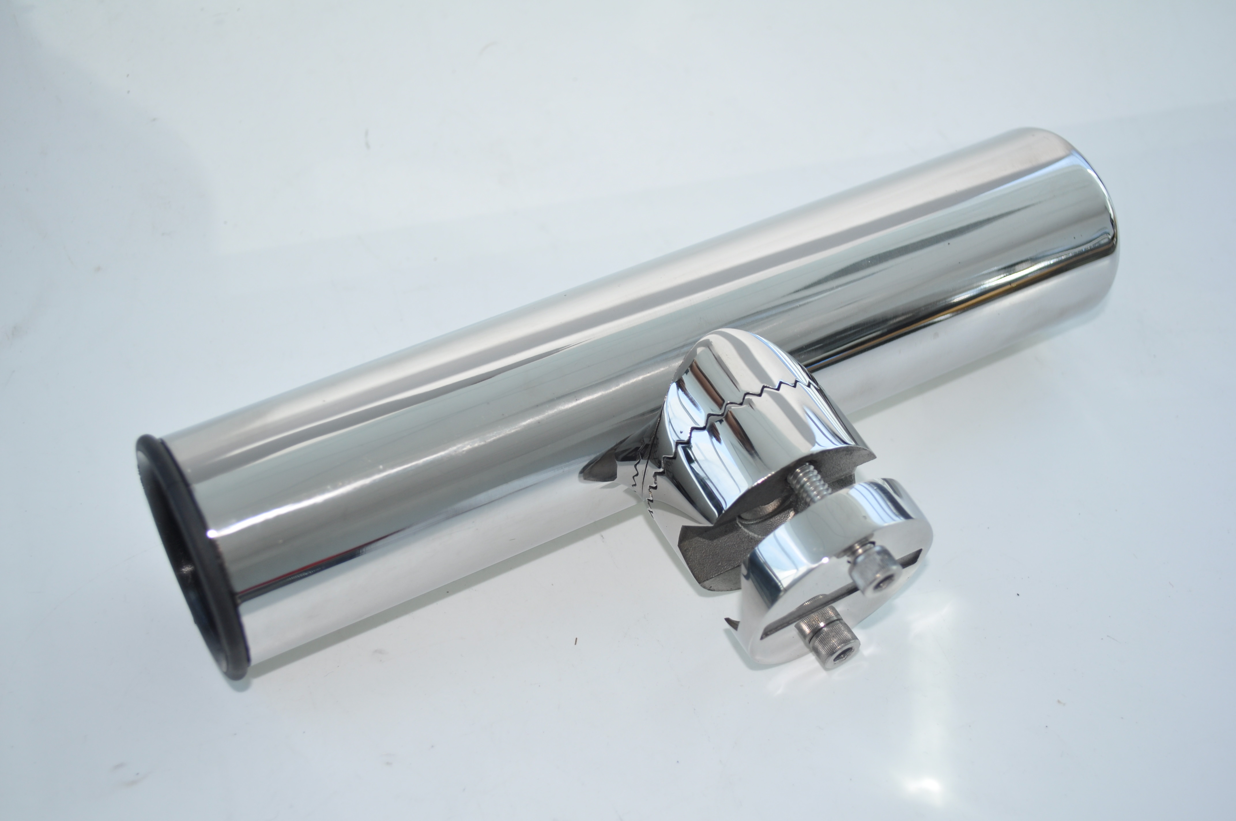 Stainless Steel Fishing Rod Holder Adjustable Clamp-on Rail Mount
