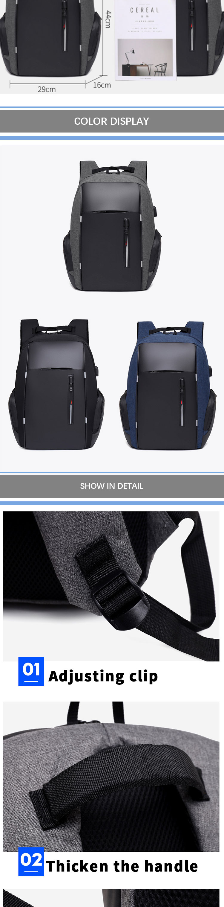 Durable Laptop Backpack Waterproof Travel Business Mens Backpack