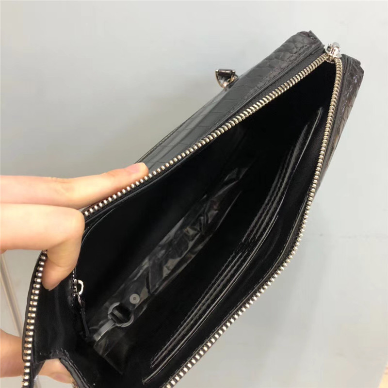 Authentic Crocodile Belly Skin Passcode Closure Men Clutch Bag Card Holders Genuine Alligator Leather Male Wristlets Bag
