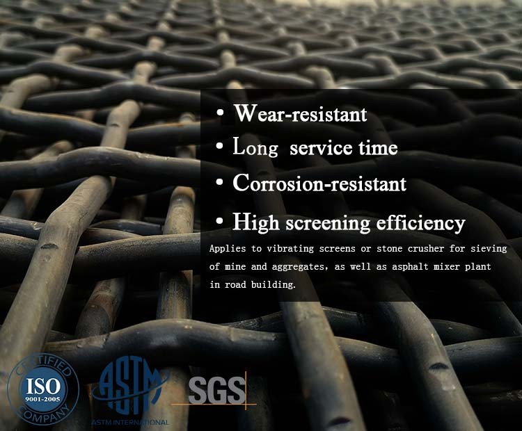 Locked Crimped Ss 304 Wire Mesh 40 Micron , 0.8mm-12.7mm Architectural Mesh Screen