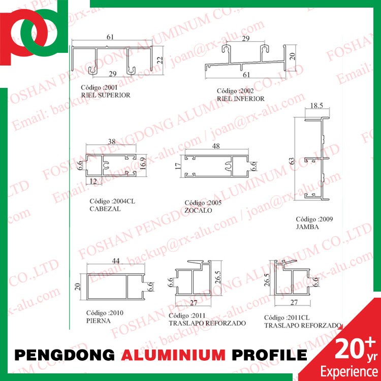 aluminium profiles serie 20 serie 25 anodizado