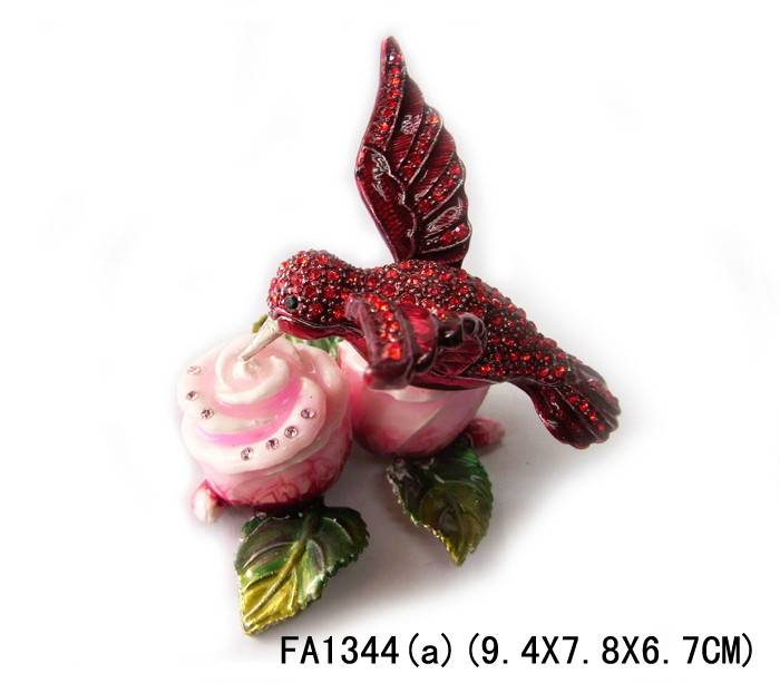 Mini hummer bird box for wedding box metal bird gift box hummer trinket box bird