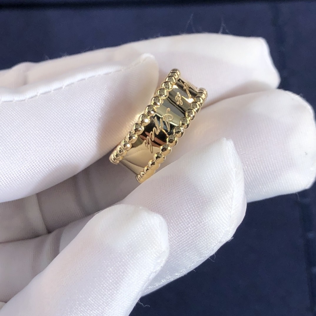 Elegant Factory Make Real Gold Van Cleef & Arpels 18k Gold PerléE Signature Ring