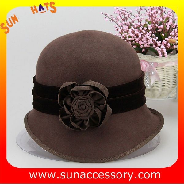 Fashion hot sale cloche hats for ladies,100% Australia wool felt hats for women
