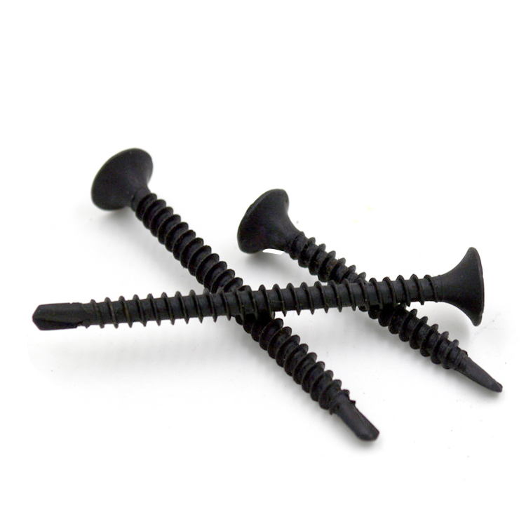 Flared Head Drywall Screw Black Scale Drill Tail Screw Cross Countersunk Head Plasterboard Nail