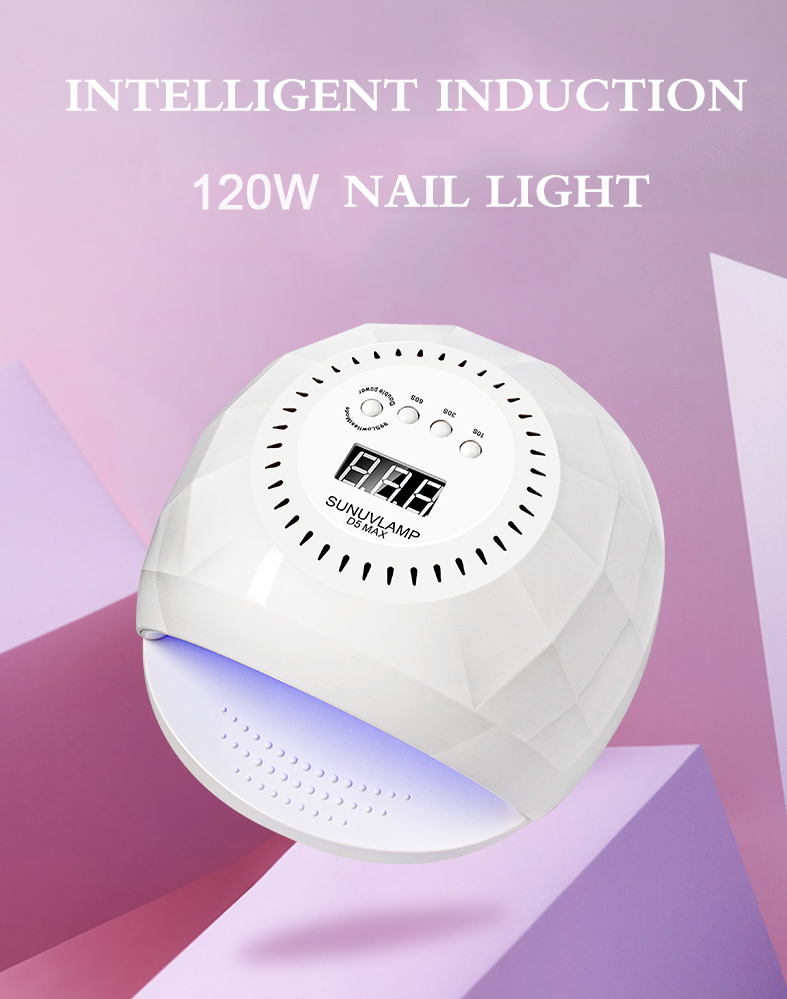 Diamond Shape Dual Light Source 120W Nail Gel Polish Dryer For Manicure