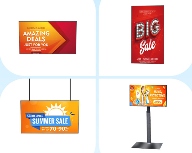 75 Inch Multiple Installation Methods LCD Display High Brightness 2500nits