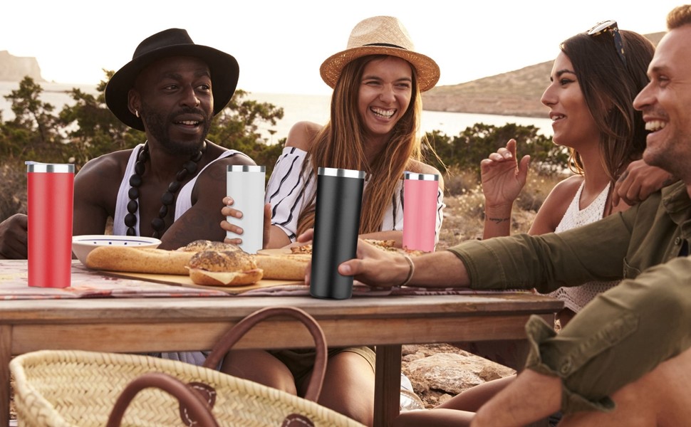 Skinny Tumbler With Lid 20 Oz Stainless Steel Vacuum Insulated Double Wall Travel Coffee Water Tumblers Cup