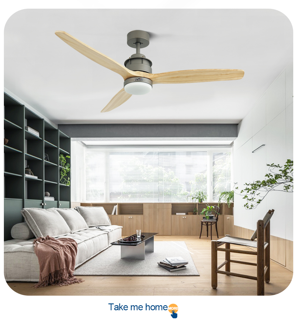 Home Office Necessity 3 Blade Wood Blade Ceiling Fan with Light and Remote Control