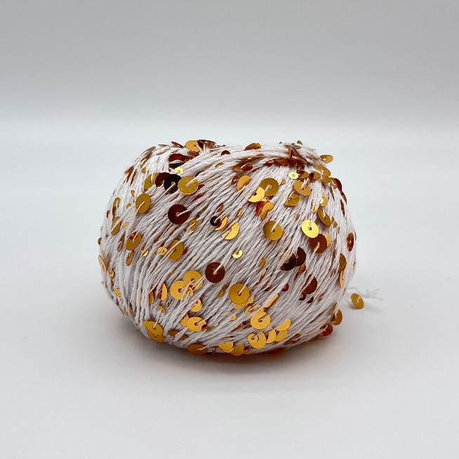 1/2.3NM 55% Cotton 45% Polyester Sequin Yarn Crochet Paillette Yarn For Bag Clothing Knitting