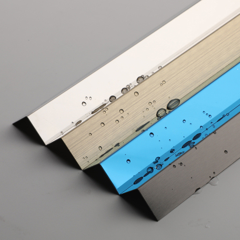 Bead Stainless Steel L Shaped Trim 2438mm Pvd Color Coating Tile Corner