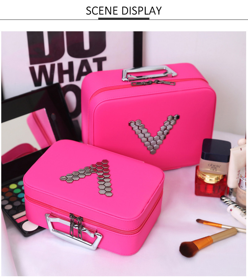 Korean Style Square PU H16Cm Cosmetics Storage Box