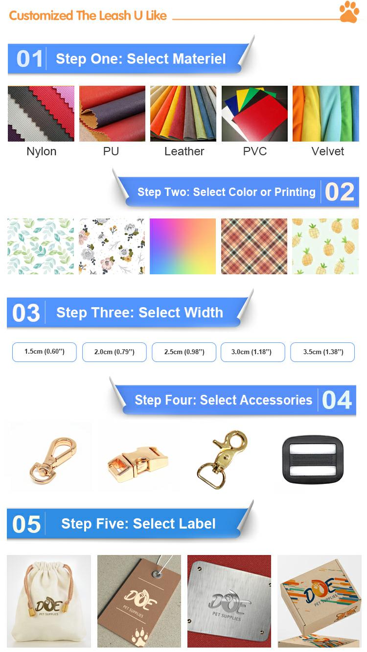 Soft And Sturdy Leather Premium Pet Leash Lead Training And Walking Adjustable Leather Dog Leash With Collar