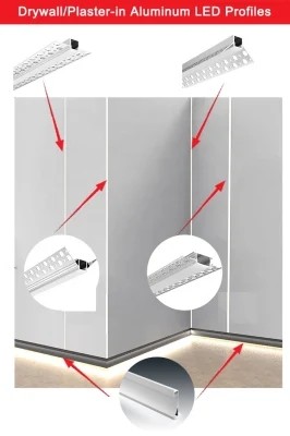 Ceiling Linear Light Led Aluminium Profile CNC Extrusion For Furniture