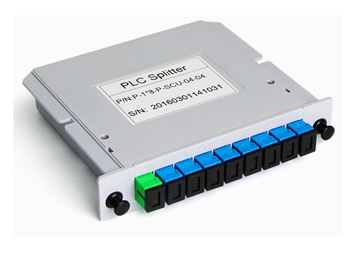 FTTX Fiber Optic Drop Cable 1x8 Cassette PLC Fiber Optic Splitter in Abs Box