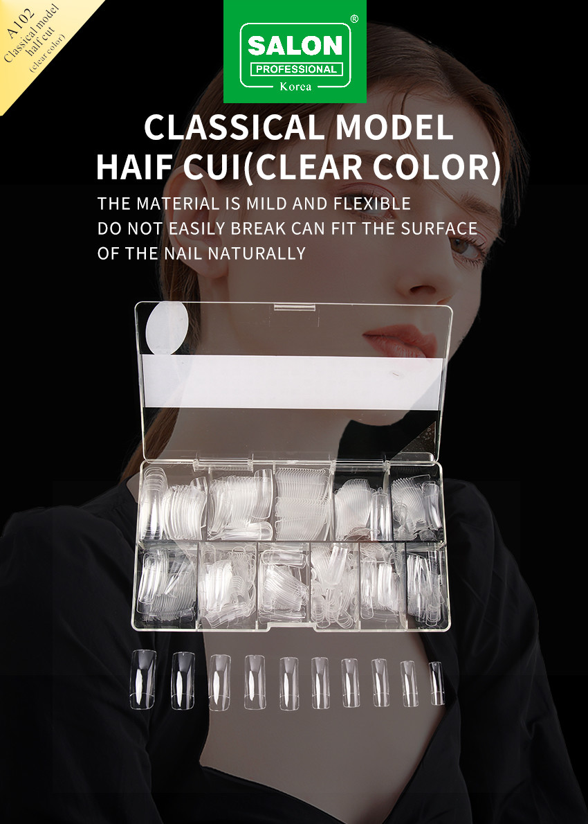Long Sharp Shape Fake Nail Ultra-Thin Natural Clear Color Nail Tips