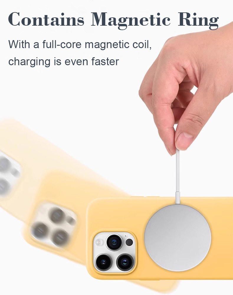 Strong Magnet Magsafe Liquid Silicone Phone Case For IPhone 16 Pro