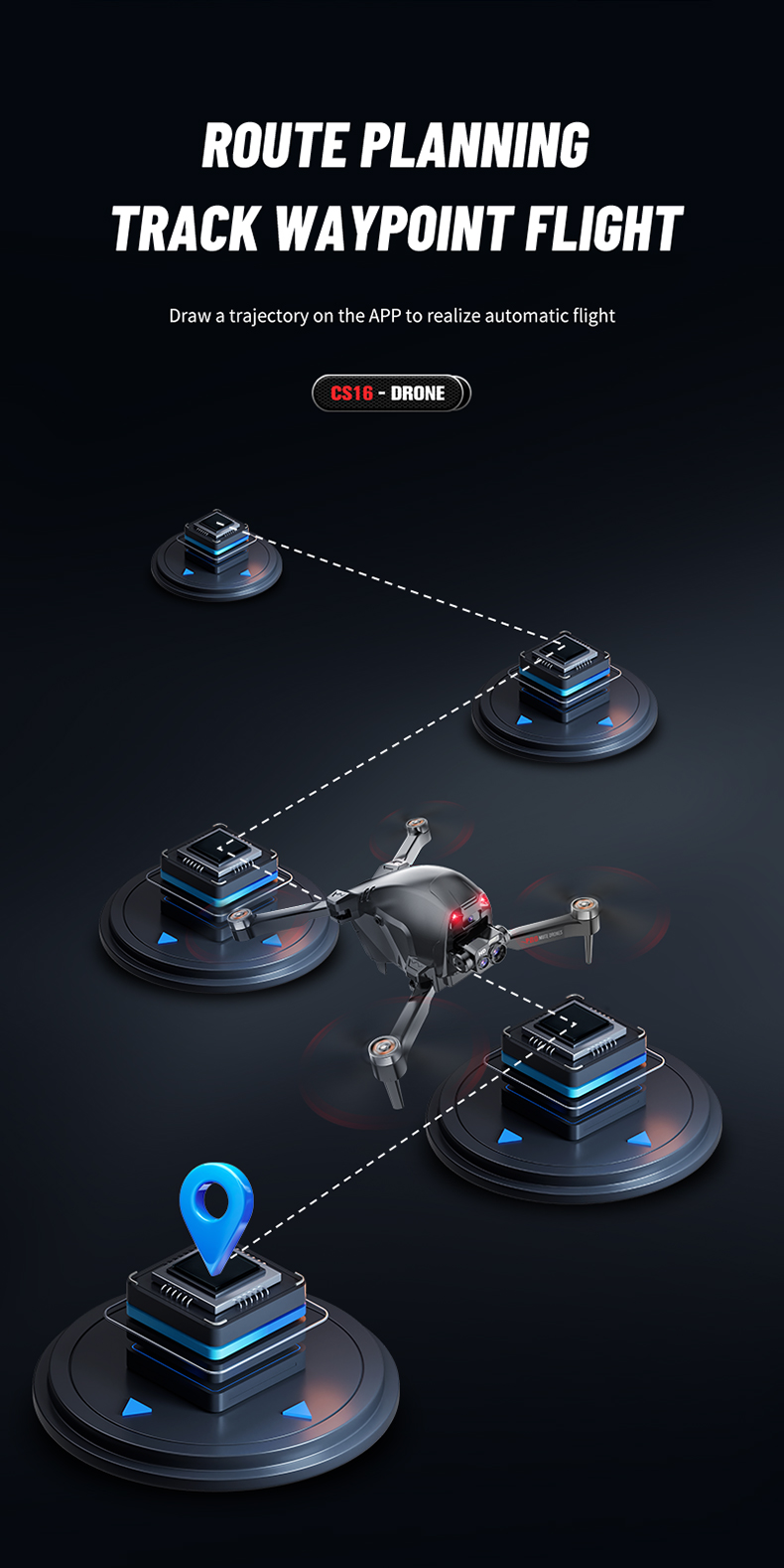 Remote Control Drone Helicopter Aerial Shooting 4k Hd Camera Drone Fpv Quadcopter with Strong Endurance Brushless Motor