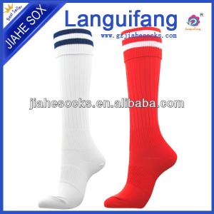 China Bulk Wholesale Traditional Stripe Patterned Polyester Cotton football socks on sale