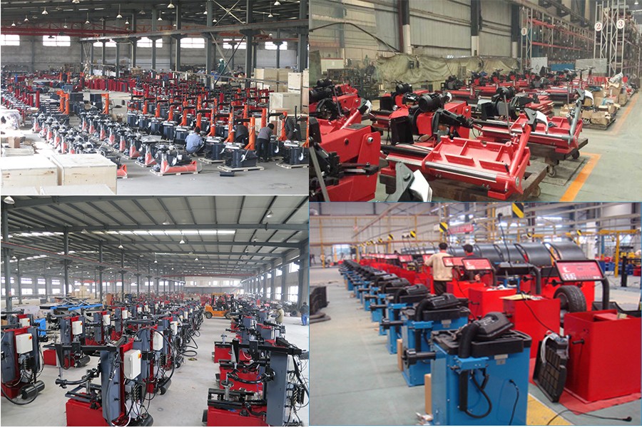 Full automatic tire machine changer with helper arm