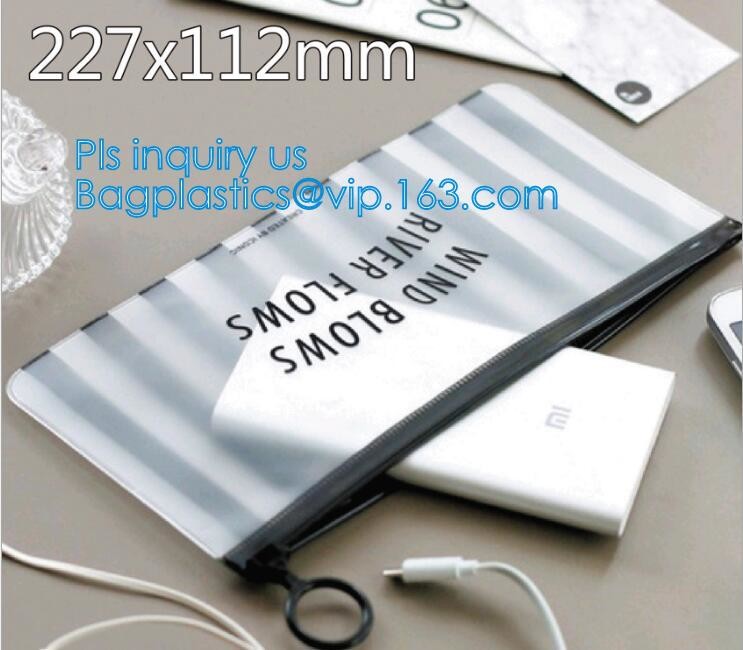 PVC transprent slider bag for packing underwear, Frosted Zip lockkk bag EVA PVC hanger bag for clothes, EVA frost drawstrin