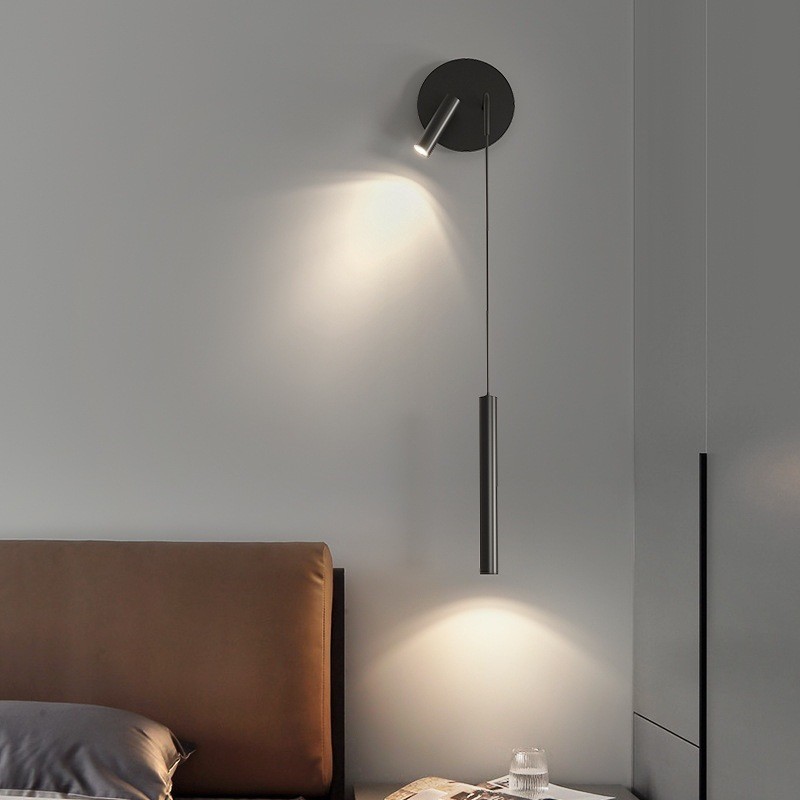 Bedside chandelier modern bedroom living room sofa background wall lamp pendant spotlight hotel villa Nordic atmosphere