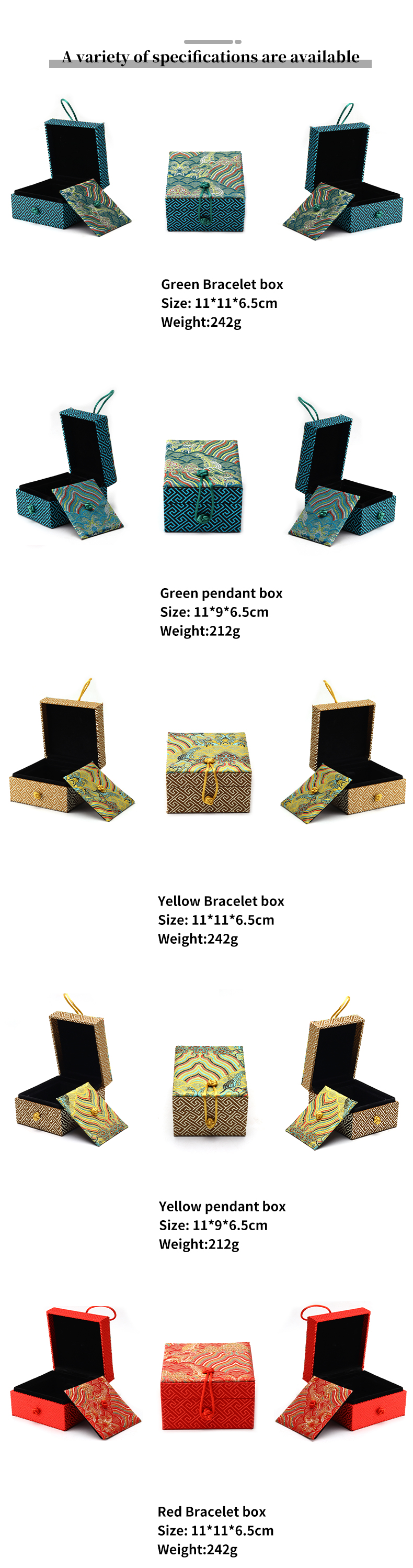 Style Rectangle Jewelry Box for Bracelet Customized Color Hanhong Necklace Pendant