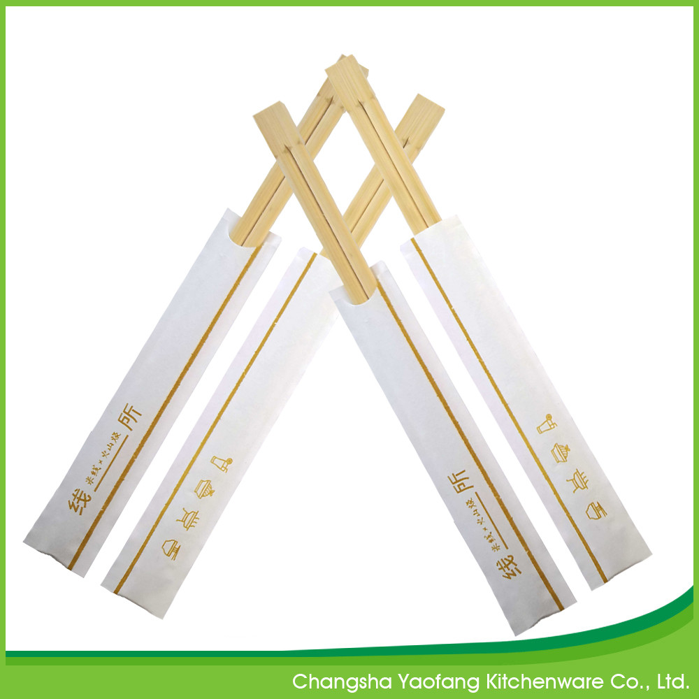 Custom Colorful Printing Logo Disposable Twins Bamboo Chopsticks