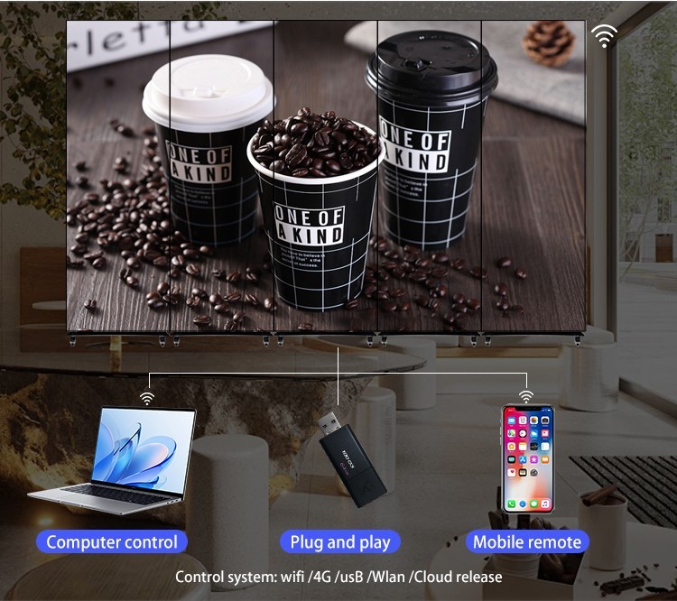 YUYI Digital Indoor LED Display Poster Wifi P3 Floor Standing LED Display