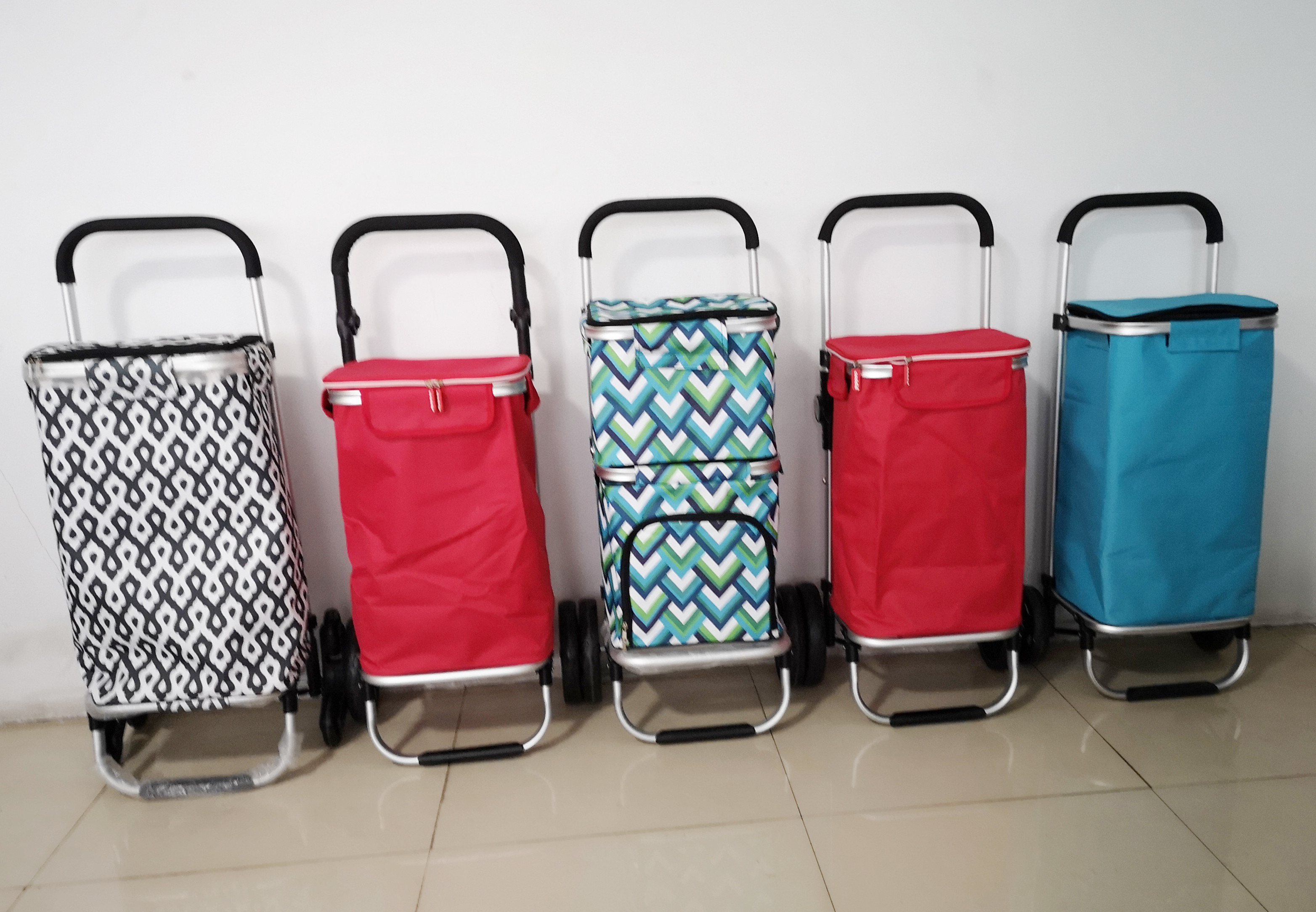 Laundry Utility Big Capacity Grocery Shopping Cart Lightweight Folding Waterproof Insulated Shopping Trolley