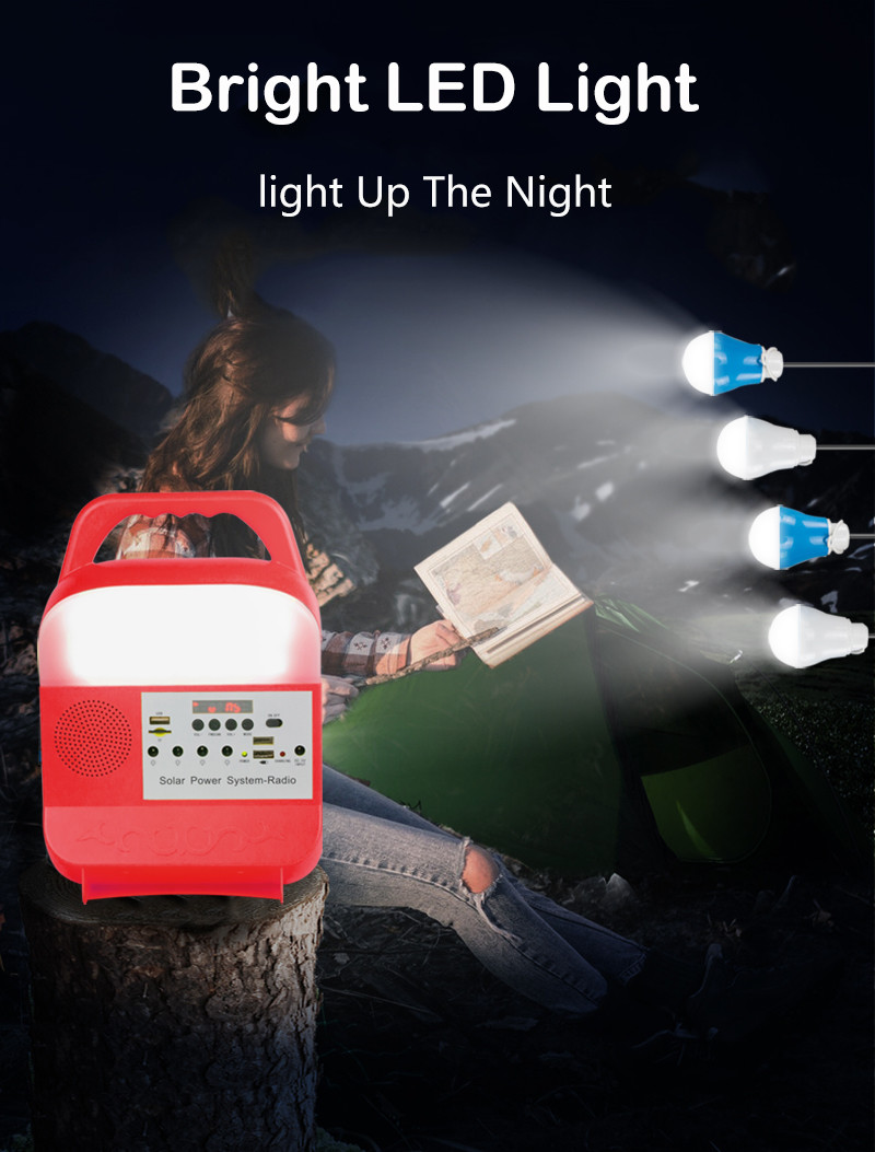 6000Mah 5kw Portable Solar Generator Lighting System Kit Handed Type