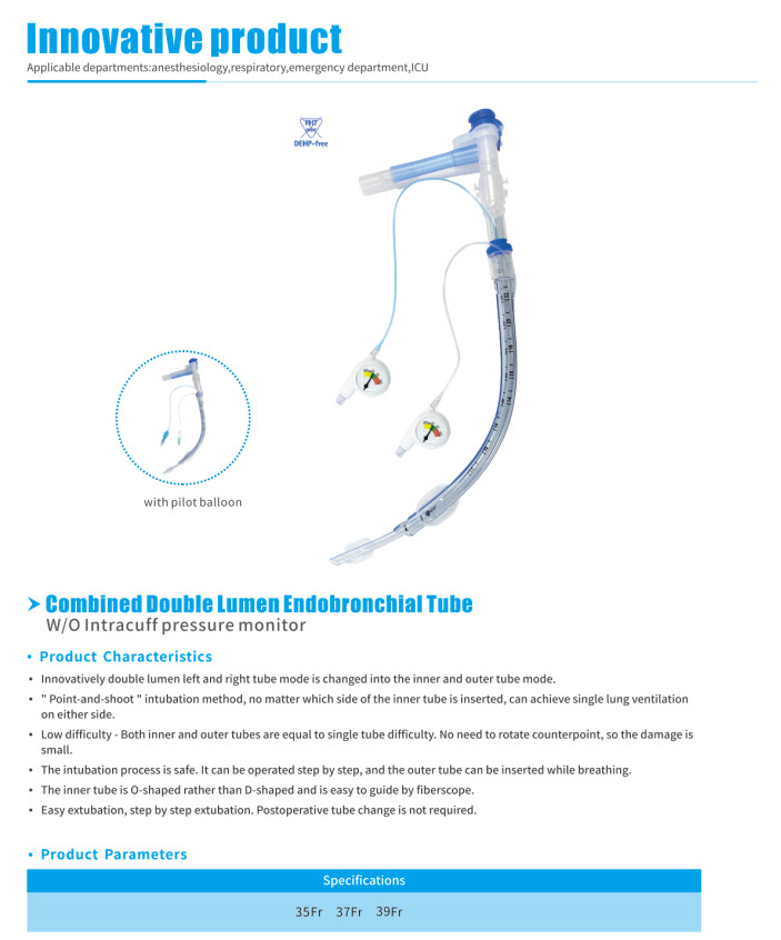Eo Gas Sterilization Double Lumen Tubes For Clinic