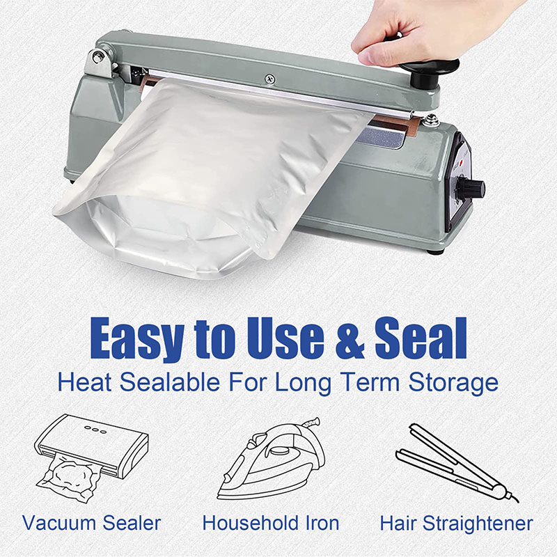 Gloss Heat Seal Custom Mylar Bags Holographic Resealable Pouch With Window OEM