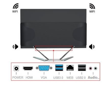 Frameless Monitor Computer , 23.8inch 21.5inch All In One Desktop Computer