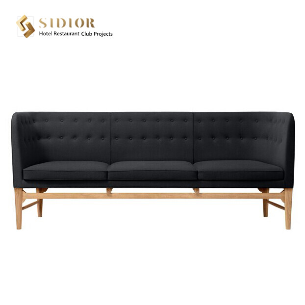 Couch Sofa, Booth Sofa, Hotel Couch, Club Couch, PU Leather Upholstery, High Density Foam, Solid Wooden Base