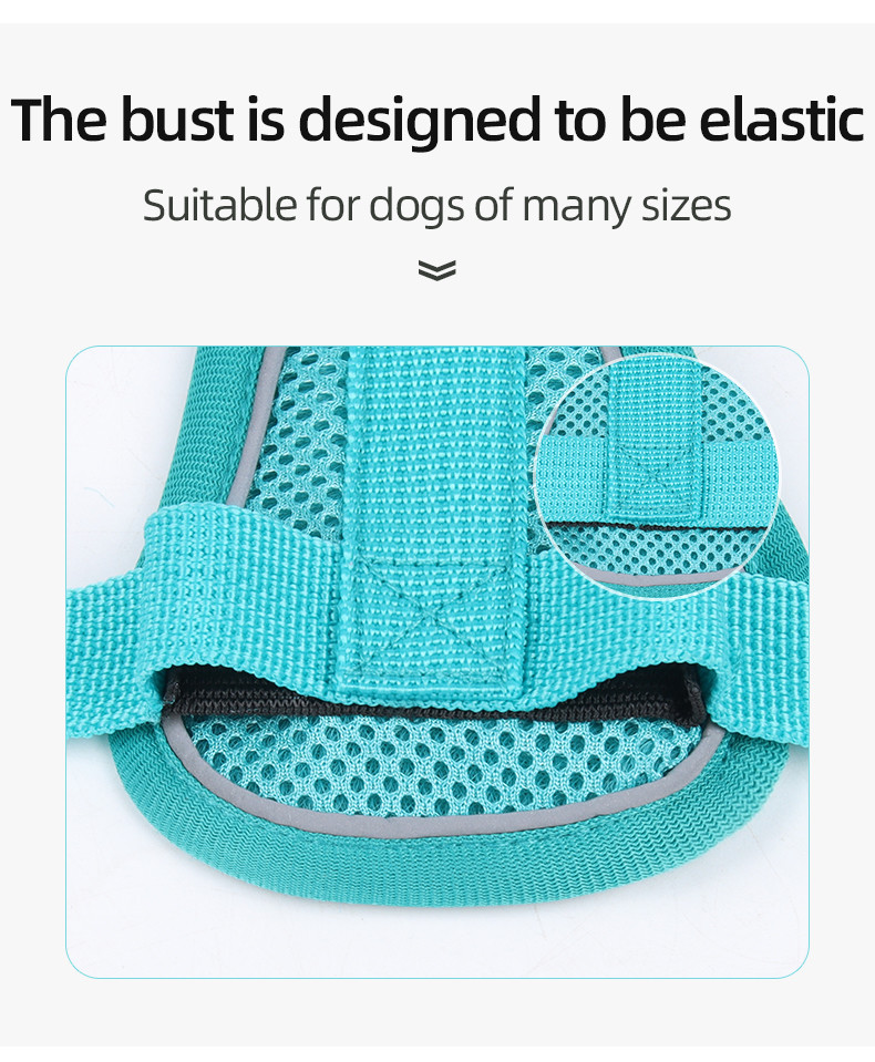 Leash for small dogs and cats with reflective breathable vest pet harness