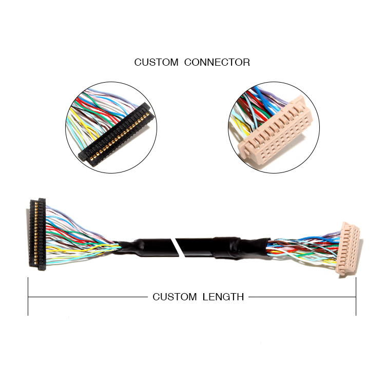 HRS DF13-20DS-1.25C Universal LVDS LCD Cable 1.0mm Pitch DF14 LCD Connector