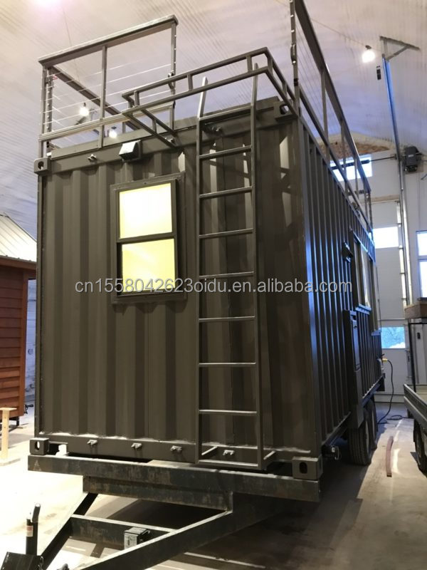 Modern Design Customized Color Steel Fabricated Fast Install Prefab Modular Homes on Wheels for Mobile Camping Trailer