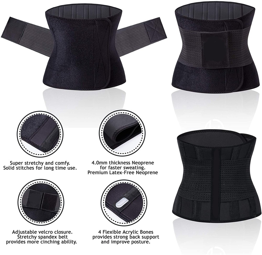 Detachable Latex Compression Waist Trainer with adjustable Velcro closure