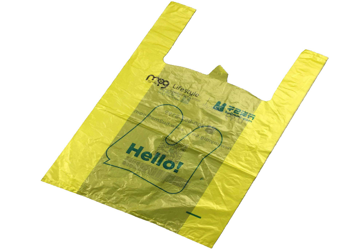 Printed HDPE / LDPE / LLDPE Plastic Shopping Bag With Die Cut Handles