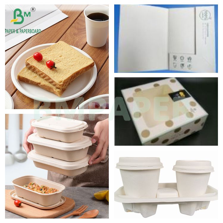 200gsm 400gsm Natural White Sugarcane Pulp Food Grade Paper Sheet