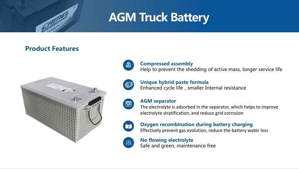 220Ah Lead Acid Heavy Duty Truck Dual Purpose 12V AGM Deep Cycle Battery