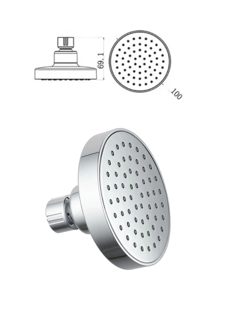 71mm Outer Diameter Round Spray Shower Head Shower Room Accessories