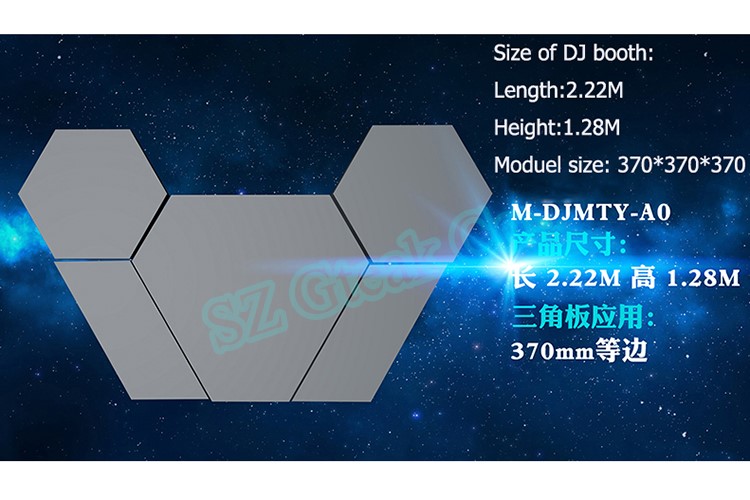 full color rgb matrix control mini hexagon led display for DJ booth customized