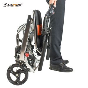 Portable Linkage Brake Foldable Transport Wheelchair 100KG Load