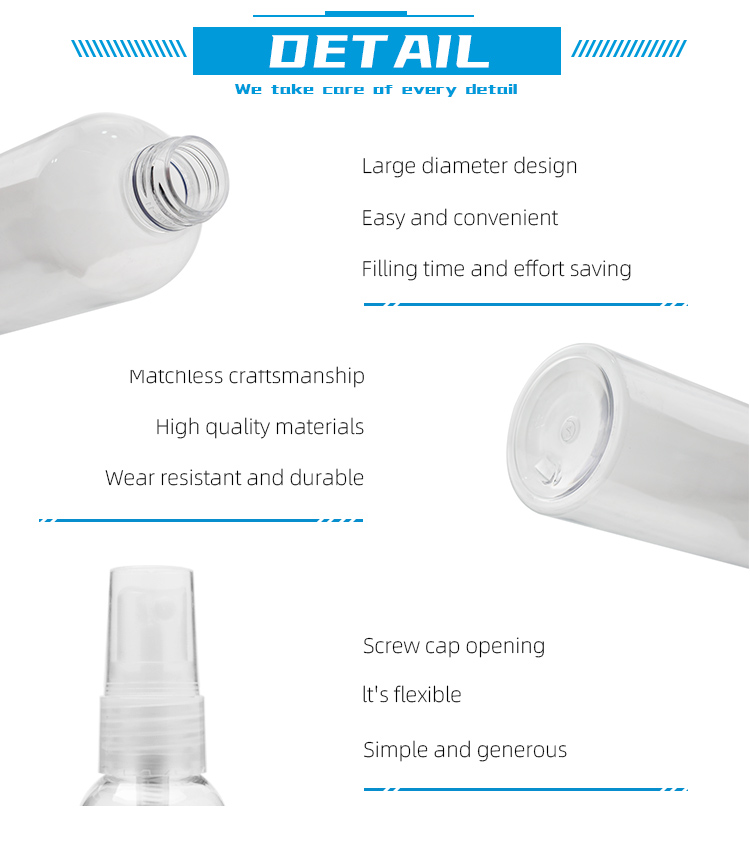 Transparent 50ml Plastic Packaging Bottles Dip Pump with thin nozzle